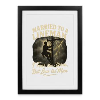 Married to an electrician, love the man - Framed poster (27 × 37 cm) - black - Front