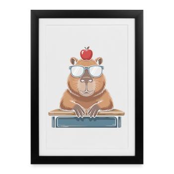 cute capybara - Framed poster (27 × 37 cm) - black - Front