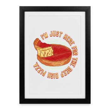 Plat profond Pizza Chicargo - Affiche encadrée (27 × 37 cm) - noir - Devant