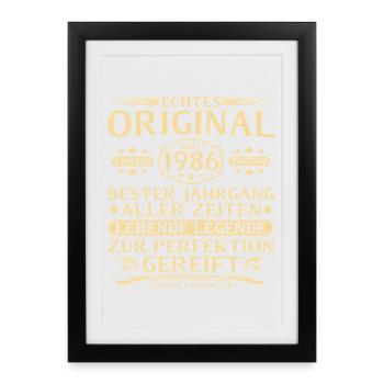 40e anniversaire Real original depuis 1986 - Affiche encadrée (27 × 37 cm) - noir - Devant