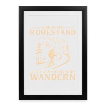Retirees in peace hiking - retirement - Framed poster (27 × 37 cm) - black - Front