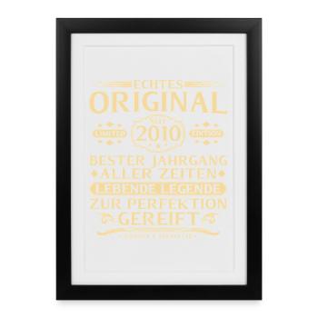 16th Birthday Real Original since 2010 - Framed poster (27 × 37 cm) - black - Front