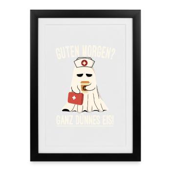 Pflegerin Geschenke Pflege Lustig Krankenpflegerin - Gerahmtes Poster (27 × 37 cm) - Schwarz - Vorne