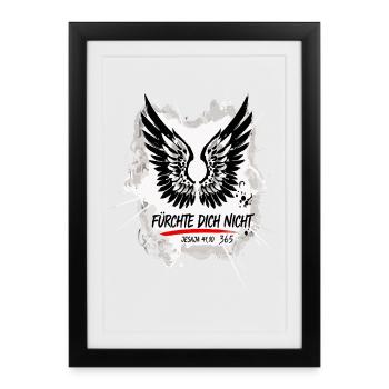 FEAR NOT Bible Verse Japan Art - Framed poster (27 × 37 cm) - black - Front