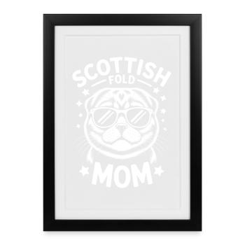 Scottish Folding Cats Scottish Fold Gift - Framed poster (27 × 37 cm) - black - Front