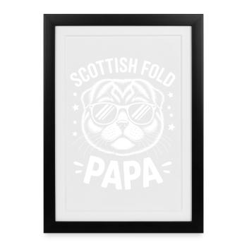 Cadeau Fold écossais Chats pliants écossais - Affiche encadrée (27 × 37 cm) - noir - Devant