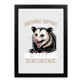 Funny Opossum - Framed poster (27 × 37 cm) - black - Front