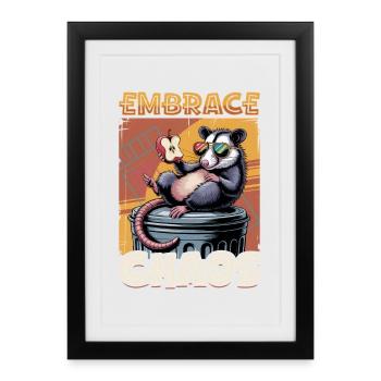 Funny Opossum - Framed poster (27 × 37 cm) - black - Front