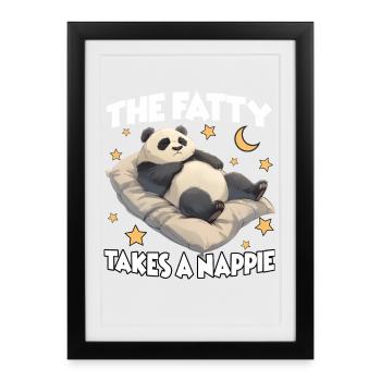 Chemise de nuit en pyjama des Râleuses et des Amoureux du Panda du matin - Affiche encadrée (27 × 37 cm) - noir - Devant