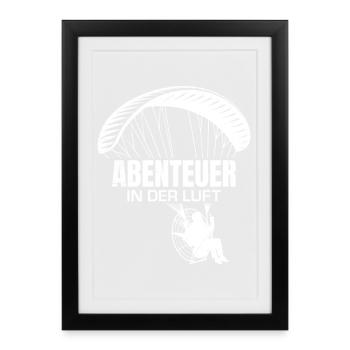 Paramotor ADVENTURE IN THE AIR Fun - Framed poster (27 × 37 cm) - black - Front