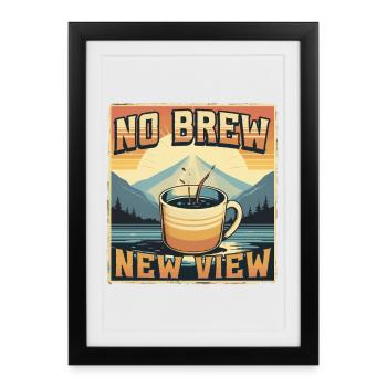 Sevrage du café Ex-buveur de café sans café Nouvelle vue - Affiche encadrée (27 × 37 cm) - noir - Devant
