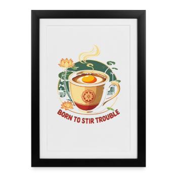 Café vietnamien avec jaune d’œuf - Affiche encadrée (27 × 37 cm) - noir - Devant