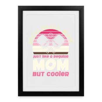 Pickleball Mom Retro Stripes - Framed poster (27 × 37 cm) - black - Front