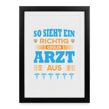 Pflegerin Geschenke Pflege Lustig Krankenpflegerin - Gerahmtes Poster (27 × 37 cm) - Schwarz - Vorne