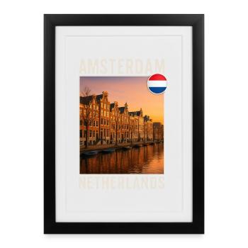 Amsterdam - Framed poster (27 × 37 cm) - black - Front