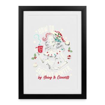 howtosurvivewinter-visu-ok - Affiche encadrée (27 × 37 cm) - noir - Devant