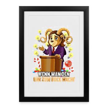 When you make the bear a buck pun - Framed poster (27 × 37 cm) - black - Front