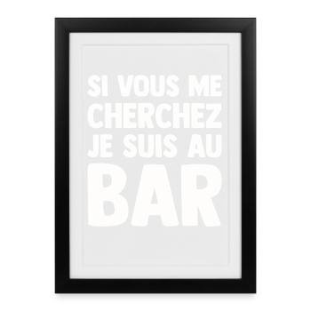 Humour Bar Bistrot Apéro Beauf Alcoolique Drôle - Affiche encadrée (27 × 37 cm) - noir - Devant