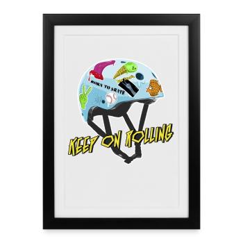 Skater girl  - Gerahmtes Poster (27 × 37 cm) - Schwarz - Vorne