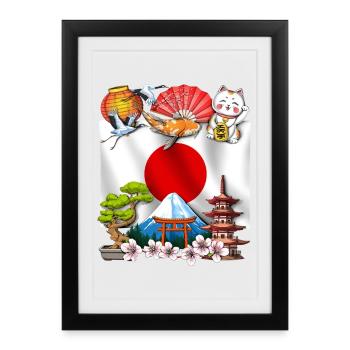 Japon - Affiche encadrée (27 × 37 cm) - noir - Devant