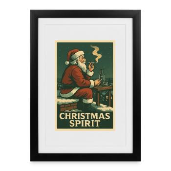 christmas spirit - Affiche encadrée (27 × 37 cm) - noir - Devant