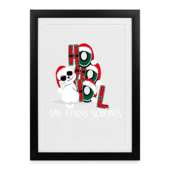 Winter Cat – Ho Ho Get Something Beautiful - Framed poster (27 × 37 cm) - black - Front