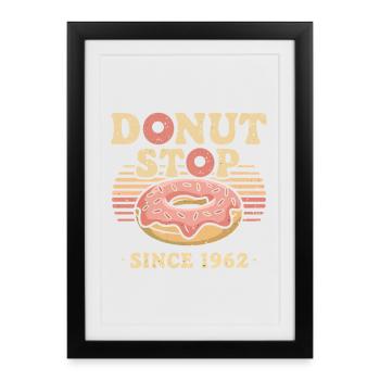 Donut Stop – Vintage Bakery - Framed poster (27 × 37 cm) - black - Front