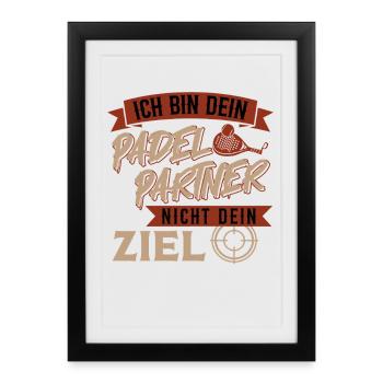 Les joueurs de padel SONT VOTRE PARTENAIRE DE PADEL, PAS VOTRE BUT - Affiche encadrée (27 × 37 cm) - noir - Devant