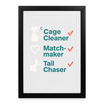 Jour de l’adoption Refuge pour animaux de sauvetage - Affiche encadrée (27 × 37 cm) - noir - Devant