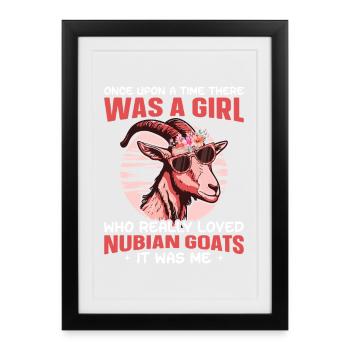 Amant nubien des chèvres Amant en peluche - Affiche encadrée (27 × 37 cm) - noir - Devant