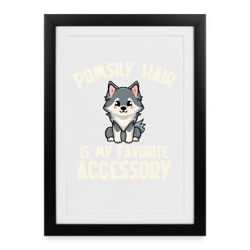 Pomsky Fournitures pour Peluche pour Chiens Harnais pour chien - Affiche encadrée (27 × 37 cm) - noir - Devant