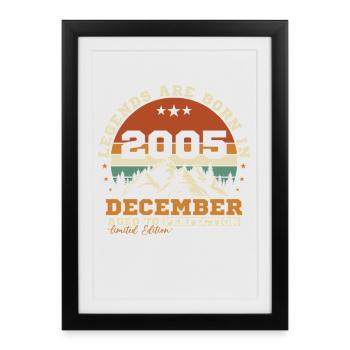 December 2005 Vintage Retro Birthday Gift - Framed poster (27 × 37 cm) - black - Front