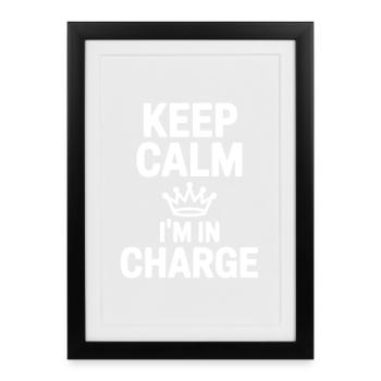 Reste calme, c’est moi qui commande. - Affiche encadrée (27 × 37 cm) - noir - Devant