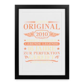 2010 Vintage Absolutely Unique 16th Birthday - Framed poster (27 × 37 cm) - black - Front