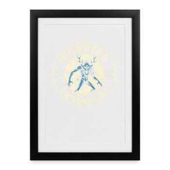 Unité de confinement Wendigo Mythe Drôle Wendigo - Affiche encadrée (27 × 37 cm) - noir - Devant