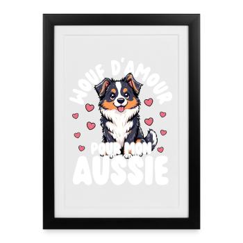 Love For My Australian Dog's Sweet Heart - Framed poster (27 × 37 cm) - black - Front