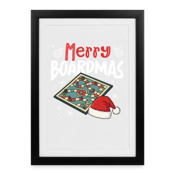 Joyeux Boardmas, Jeu de Noël Drôle - Affiche encadrée (27 × 37 cm) - noir - Devant