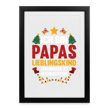 Santa Claus Dad's favorite child Christmas - Framed poster (27 × 37 cm) - black - Front