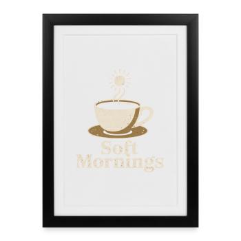 Café du matin vintage - Affiche encadrée (27 × 37 cm) - noir - Devant
