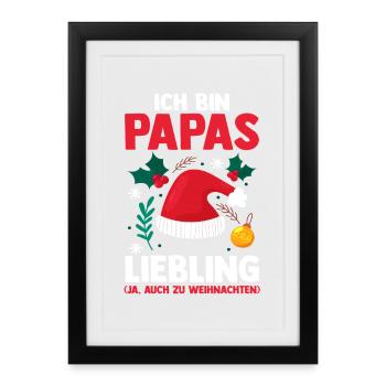 Le Noël chéri du père Noël du père Noël - Affiche encadrée (27 × 37 cm) - noir - Devant