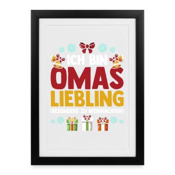 Le Noël chéri de la grand-mère du Père Noël - Affiche encadrée (27 × 37 cm) - noir - Devant