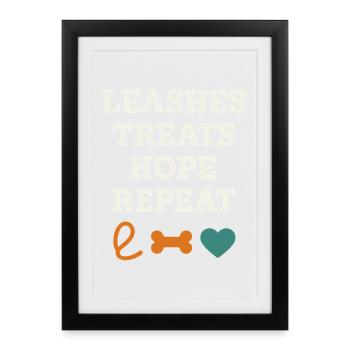 Jour de l’adoption Refuge pour animaux de sauvetage - Affiche encadrée (27 × 37 cm) - noir - Devant