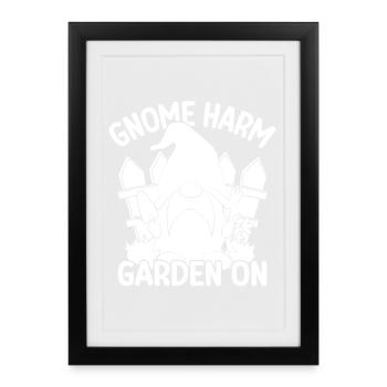 Gnome Costume Men Gnome Harm Garden sur Gnome - Affiche encadrée (27 × 37 cm) - noir - Devant