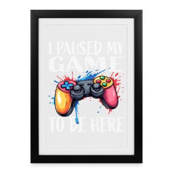 Explosion des couleurs de la manette sur pause du joueur - Affiche encadrée (27 × 37 cm) - noir - Devant