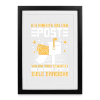 Postman WORK AT THE POST OFFICE Fun - Framed poster (27 × 37 cm) - black - Front