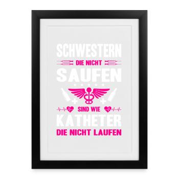 Nurse Gifts Nursing Funny Nurse - Framed poster (27 × 37 cm) - black - Front