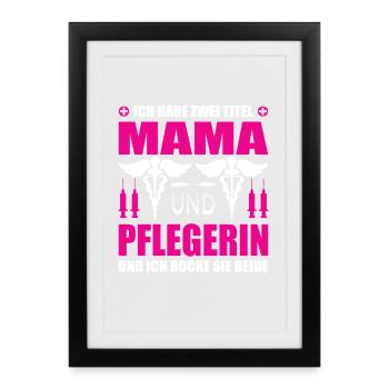 Mom and caregiver - Framed poster (27 × 37 cm) - black - Front