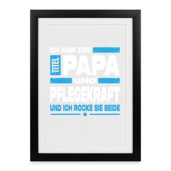 Dad and caregiver - Framed poster (27 × 37 cm) - black - Front