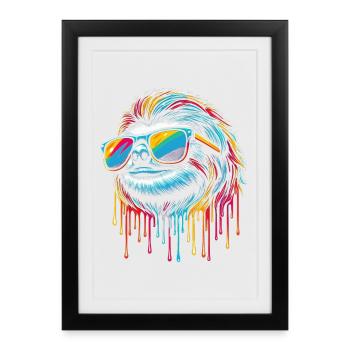 Sloth Sloth Art Lazy Sloth Fan - Framed poster (27 × 37 cm) - black - Front