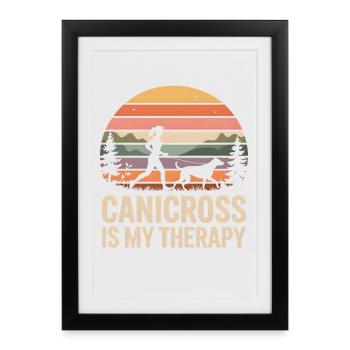 Canicross - Affiche encadrée (27 × 37 cm) - noir - Devant